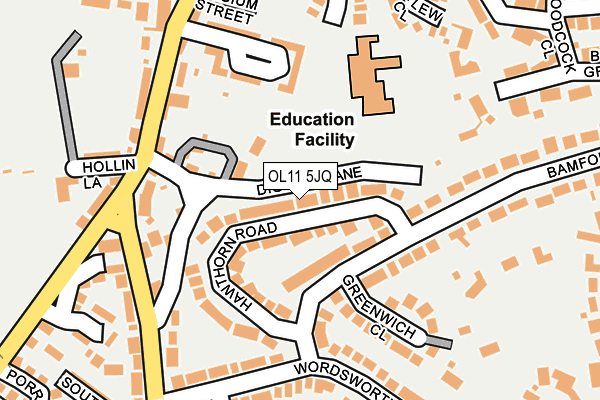 OL11 5JQ map - OS OpenMap – Local (Ordnance Survey)