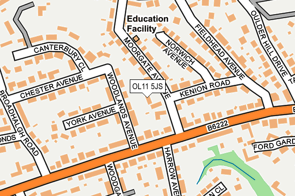 OL11 5JS map - OS OpenMap – Local (Ordnance Survey)