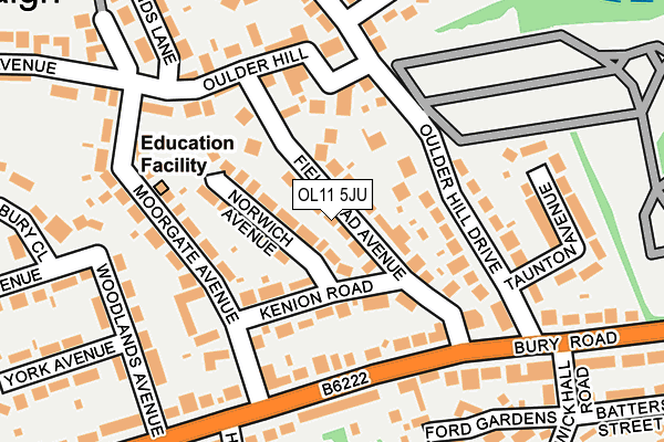 OL11 5JU map - OS OpenMap – Local (Ordnance Survey)