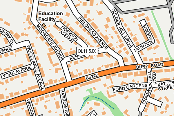 OL11 5JX map - OS OpenMap – Local (Ordnance Survey)