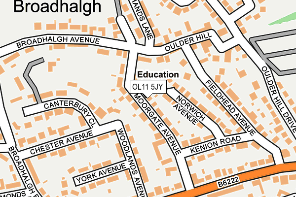 OL11 5JY map - OS OpenMap – Local (Ordnance Survey)