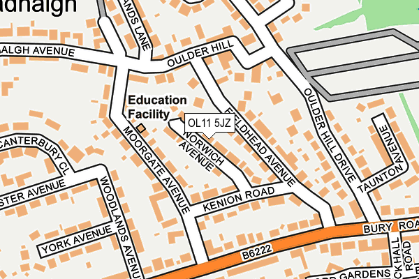 OL11 5JZ map - OS OpenMap – Local (Ordnance Survey)