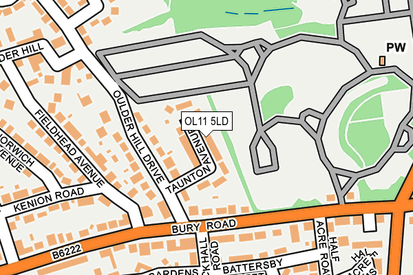 OL11 5LD map - OS OpenMap – Local (Ordnance Survey)