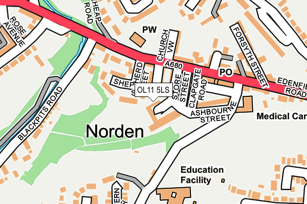 OL11 5LS map - OS OpenMap – Local (Ordnance Survey)