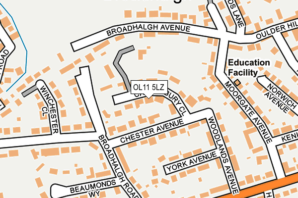 OL11 5LZ map - OS OpenMap – Local (Ordnance Survey)