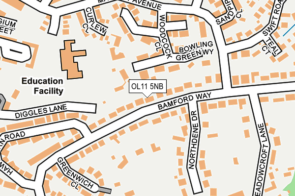 OL11 5NB map - OS OpenMap – Local (Ordnance Survey)