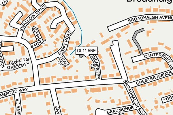 OL11 5NE map - OS OpenMap – Local (Ordnance Survey)