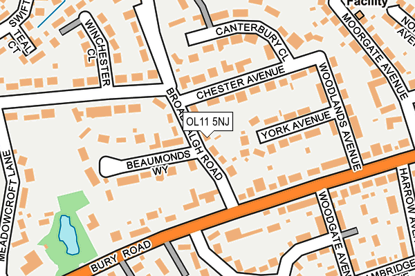 OL11 5NJ map - OS OpenMap – Local (Ordnance Survey)