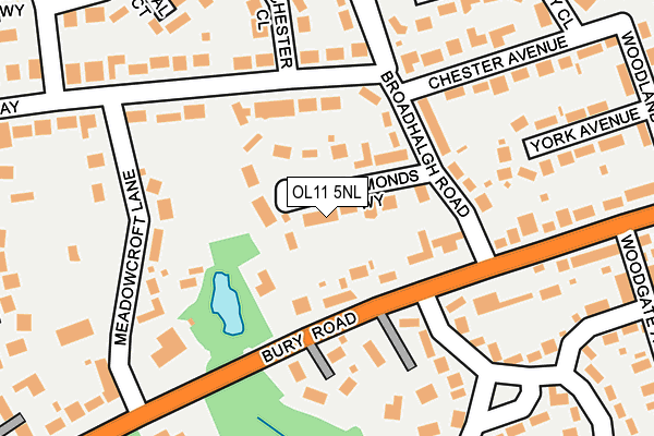 OL11 5NL map - OS OpenMap – Local (Ordnance Survey)