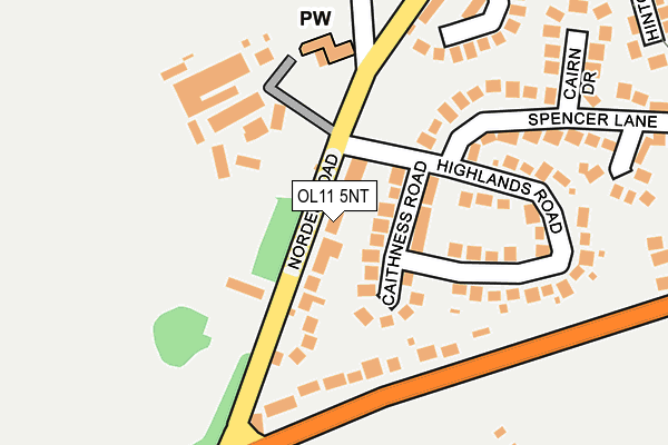OL11 5NT map - OS OpenMap – Local (Ordnance Survey)