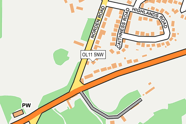 OL11 5NW map - OS OpenMap – Local (Ordnance Survey)