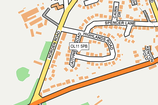 OL11 5PB map - OS OpenMap – Local (Ordnance Survey)