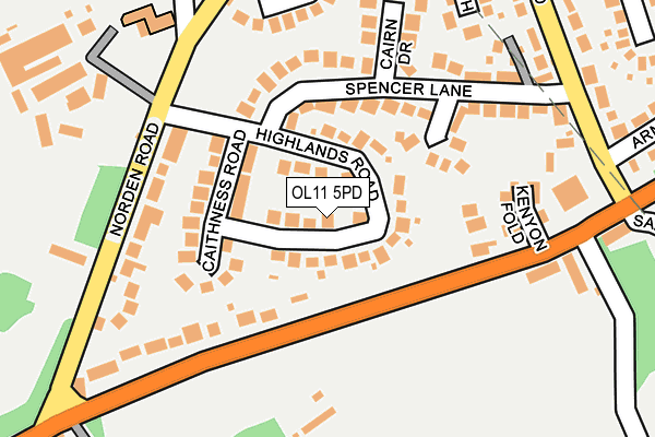 OL11 5PD map - OS OpenMap – Local (Ordnance Survey)