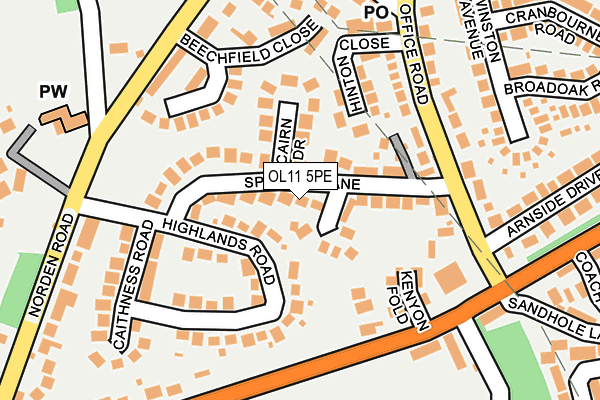 OL11 5PE map - OS OpenMap – Local (Ordnance Survey)