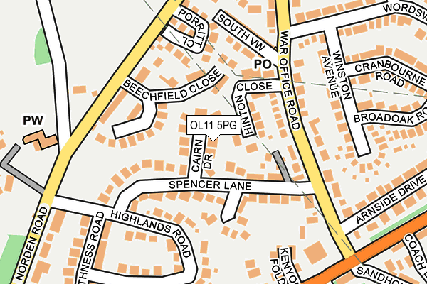 OL11 5PG map - OS OpenMap – Local (Ordnance Survey)