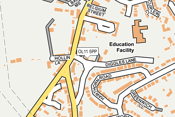OL11 5PP map - OS OpenMap – Local (Ordnance Survey)