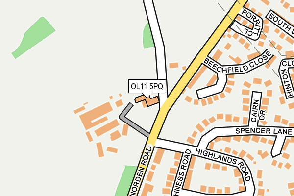 OL11 5PQ map - OS OpenMap – Local (Ordnance Survey)