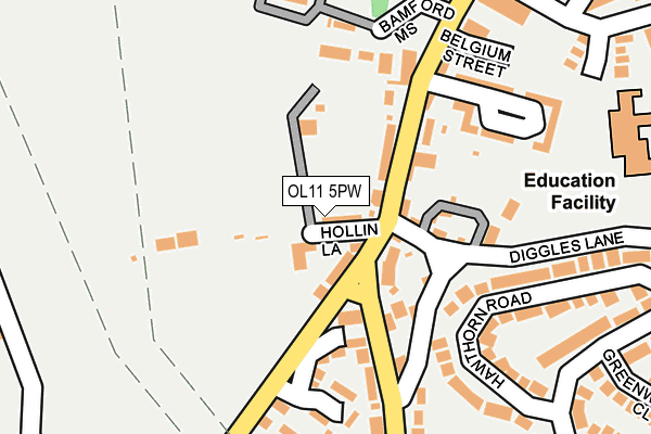 OL11 5PW map - OS OpenMap – Local (Ordnance Survey)