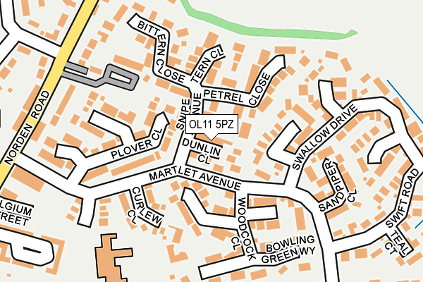 OL11 5PZ map - OS OpenMap – Local (Ordnance Survey)