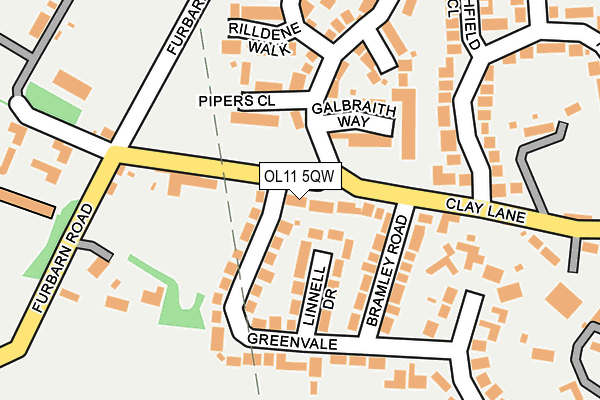 OL11 5QW map - OS OpenMap – Local (Ordnance Survey)