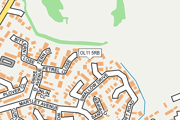 OL11 5RB map - OS OpenMap – Local (Ordnance Survey)