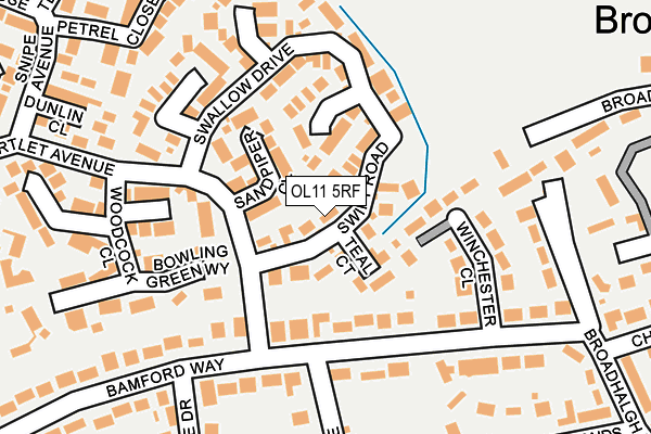 OL11 5RF map - OS OpenMap – Local (Ordnance Survey)