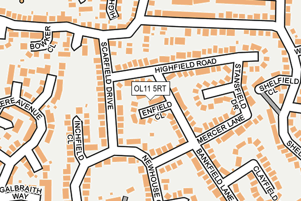 OL11 5RT map - OS OpenMap – Local (Ordnance Survey)