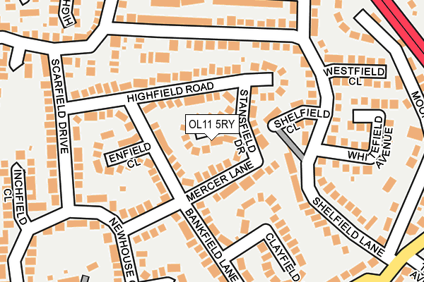 OL11 5RY map - OS OpenMap – Local (Ordnance Survey)