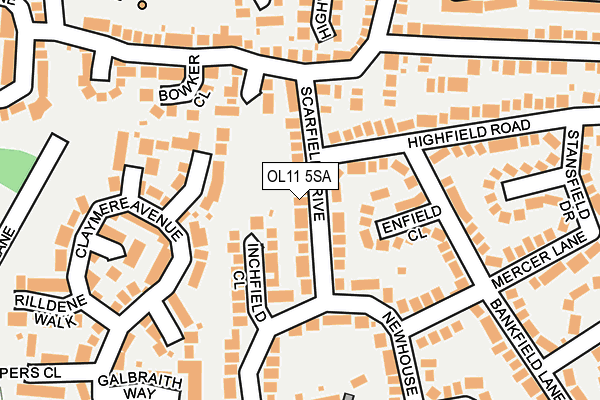 OL11 5SA map - OS OpenMap – Local (Ordnance Survey)