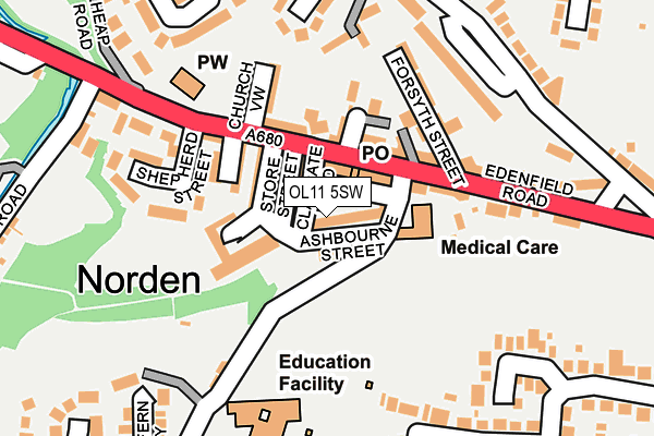 OL11 5SW map - OS OpenMap – Local (Ordnance Survey)