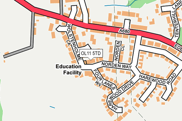 OL11 5TD map - OS OpenMap – Local (Ordnance Survey)