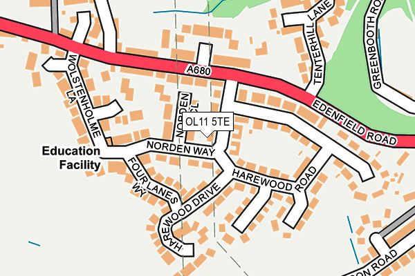 OL11 5TE map - OS OpenMap – Local (Ordnance Survey)