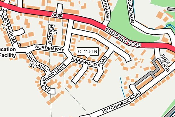 OL11 5TN map - OS OpenMap – Local (Ordnance Survey)