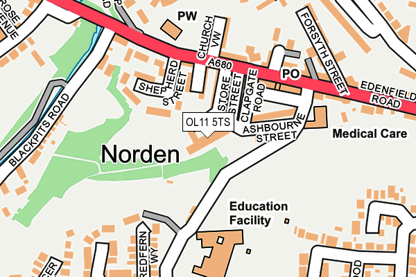 OL11 5TS map - OS OpenMap – Local (Ordnance Survey)