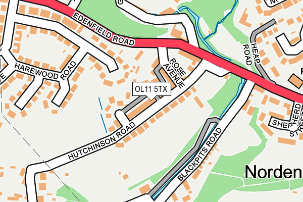 OL11 5TX map - OS OpenMap – Local (Ordnance Survey)