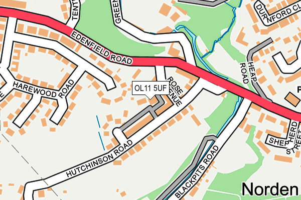 OL11 5UF map - OS OpenMap – Local (Ordnance Survey)