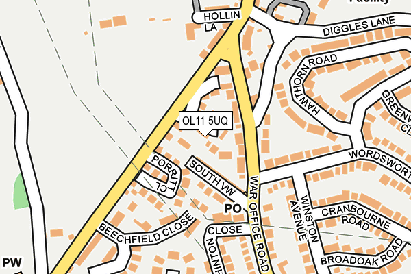 OL11 5UQ map - OS OpenMap – Local (Ordnance Survey)