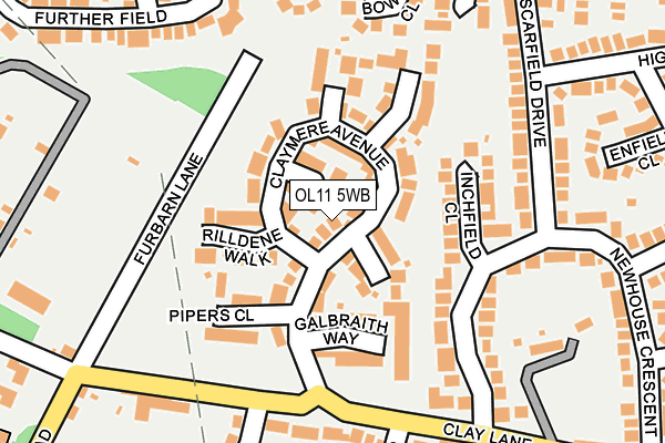 OL11 5WB map - OS OpenMap – Local (Ordnance Survey)