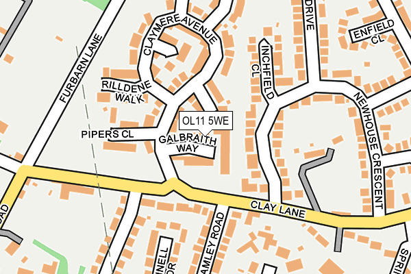 OL11 5WE map - OS OpenMap – Local (Ordnance Survey)