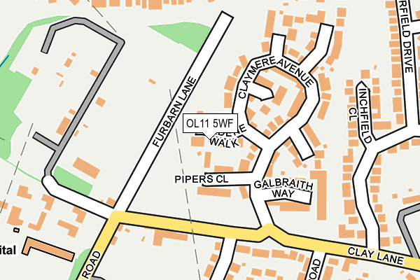 OL11 5WF map - OS OpenMap – Local (Ordnance Survey)