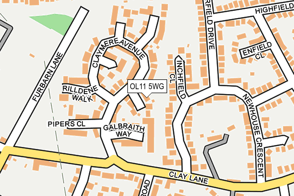 OL11 5WG map - OS OpenMap – Local (Ordnance Survey)
