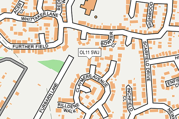 OL11 5WJ map - OS OpenMap – Local (Ordnance Survey)