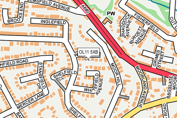 OL11 5XB map - OS OpenMap – Local (Ordnance Survey)