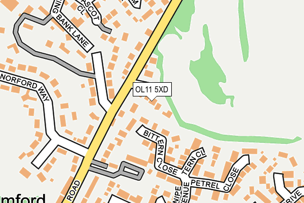 OL11 5XD map - OS OpenMap – Local (Ordnance Survey)
