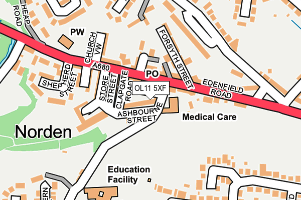 OL11 5XF map - OS OpenMap – Local (Ordnance Survey)