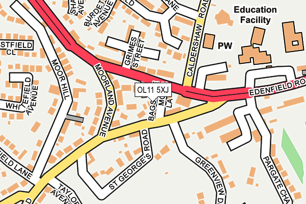 OL11 5XJ map - OS OpenMap – Local (Ordnance Survey)