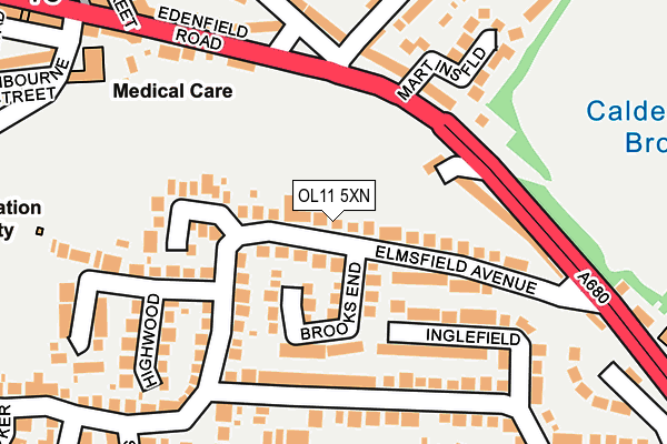 OL11 5XN map - OS OpenMap – Local (Ordnance Survey)