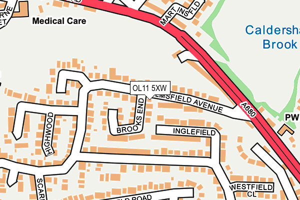 OL11 5XW map - OS OpenMap – Local (Ordnance Survey)