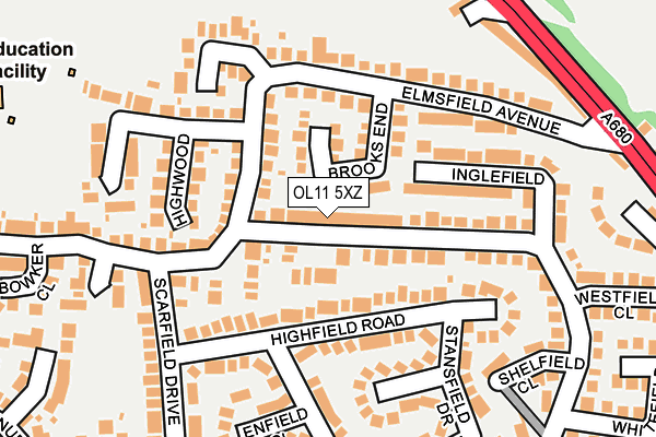 OL11 5XZ map - OS OpenMap – Local (Ordnance Survey)