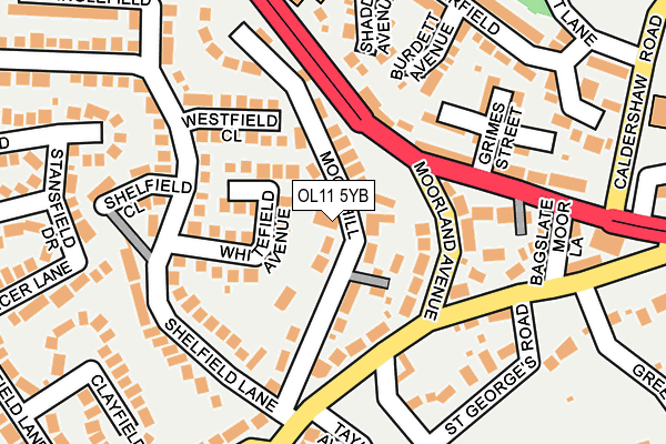 OL11 5YB map - OS OpenMap – Local (Ordnance Survey)